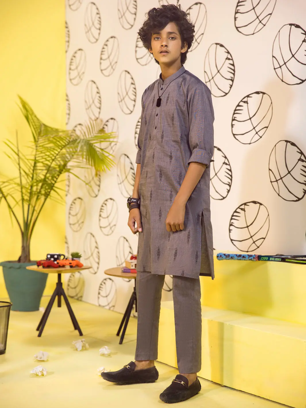 Grey Boy Kurta Trouser - Alt-Kt-009 1