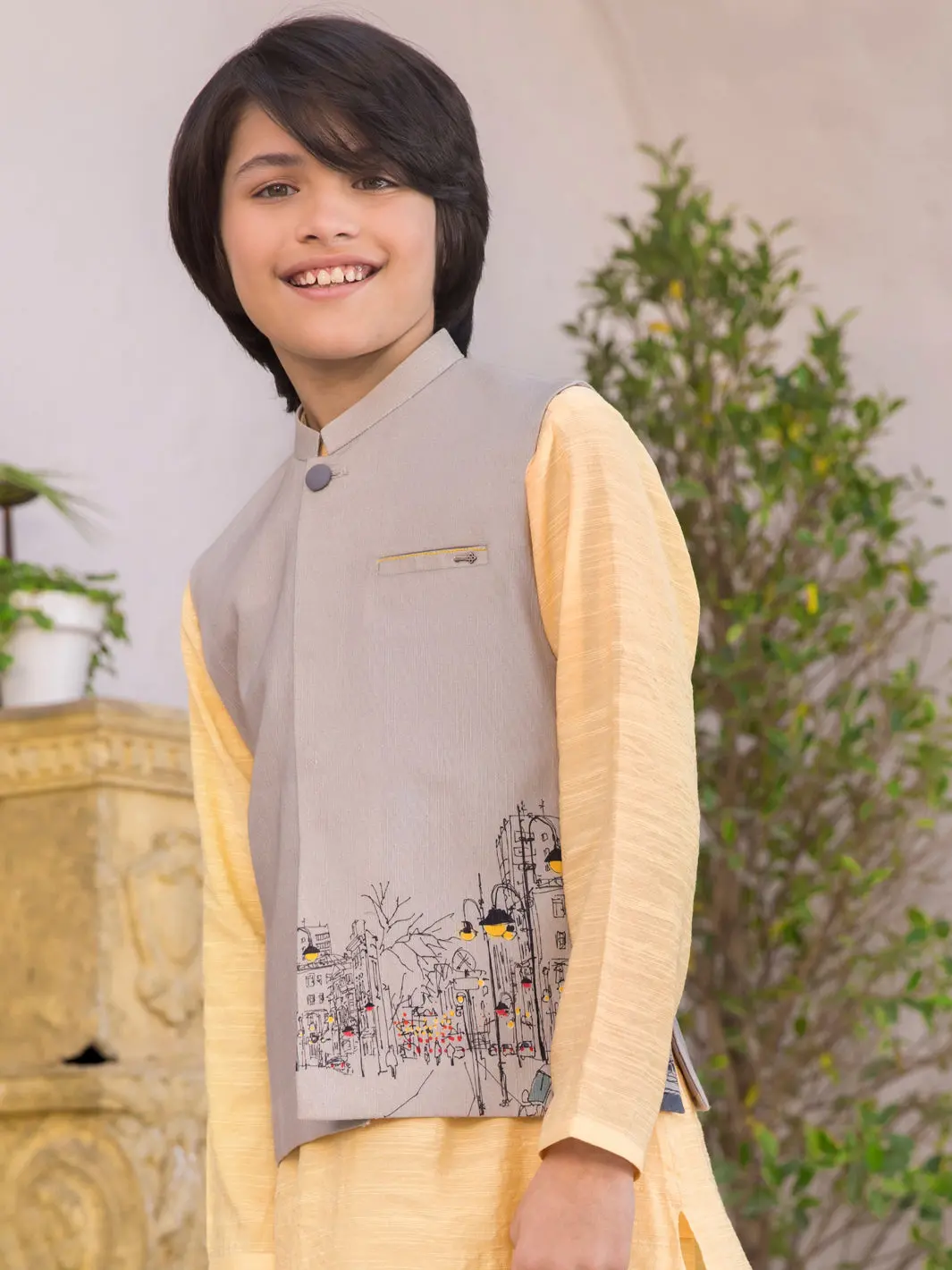 Grey Blended Boy Waistcoat - Alt-Wc-002 1