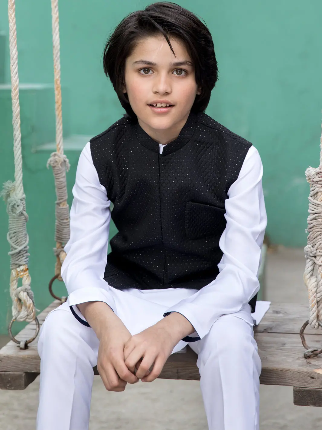 Black Blended Boy Waistcoat - Alt-Wc-008 1