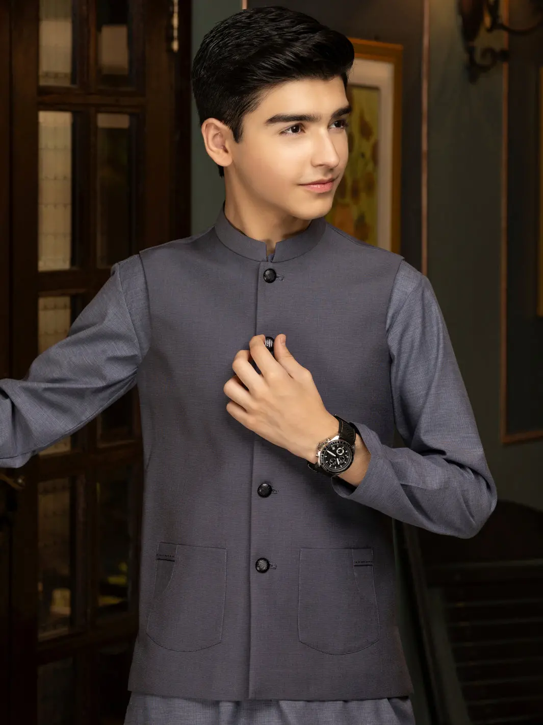 Grey Blended Waistcoat - Alt-Wc-019 1