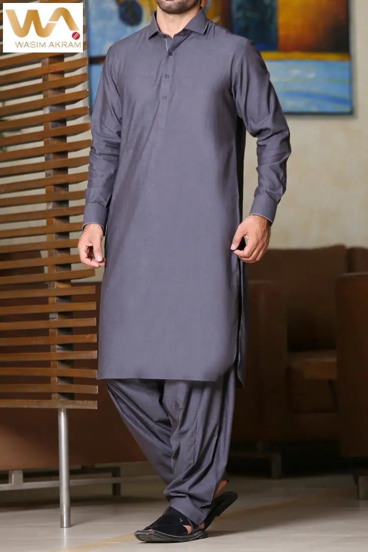 Grey Kameez Shalwar - Alwa-Ks-026 1