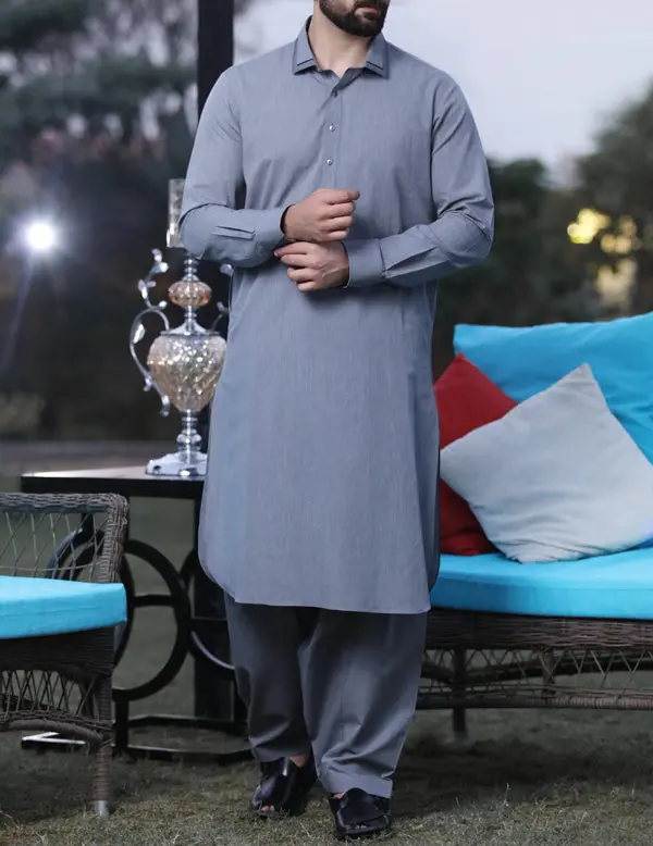 Grey Kameez Shalwar - Alwa-Ks-042 1