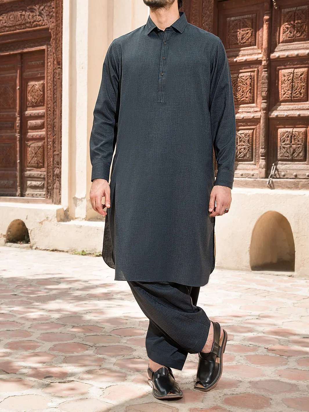Green Blended Kameez Shalwar - Alwa-Ks-151 1