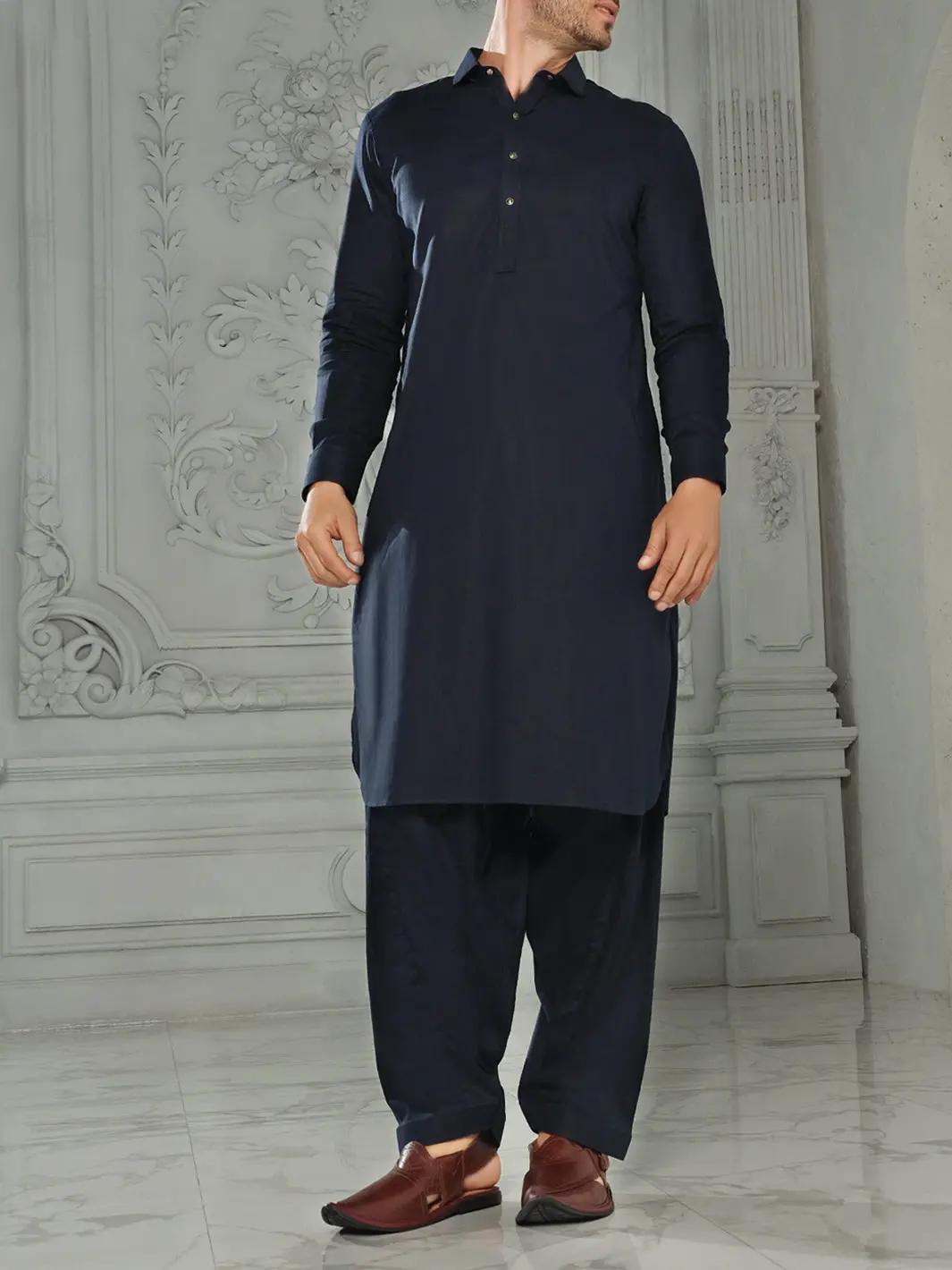 Blue Blended Kameez Shalwar - Alwa-Ks-175 1