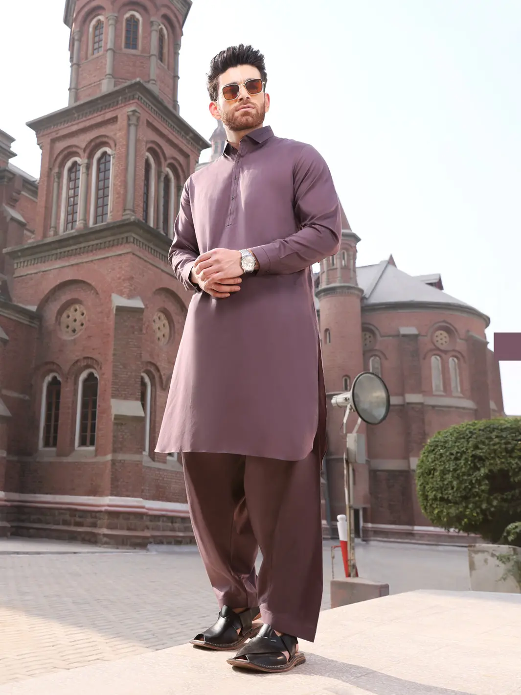 Purple Cotton Kameez Shalwar - Alwa-Ks-204 1