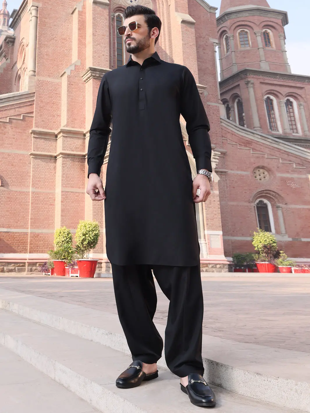 Black Blended Kameez Shalwar - Alwa-Ks-228 1