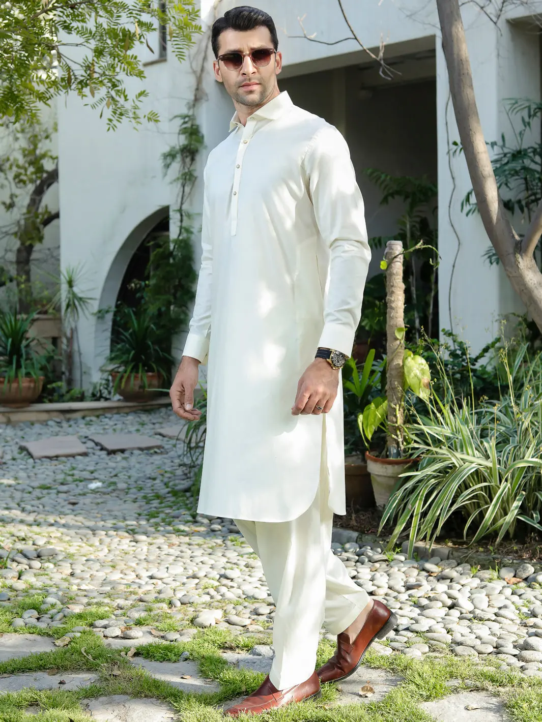 Off White Kameez Shalwar - Alwa-Ks-277 1