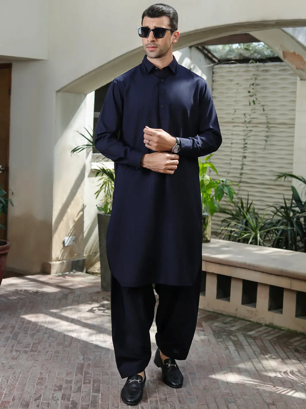 Dark Blue Kameez Shalwar - Alwa-Ks-279 1