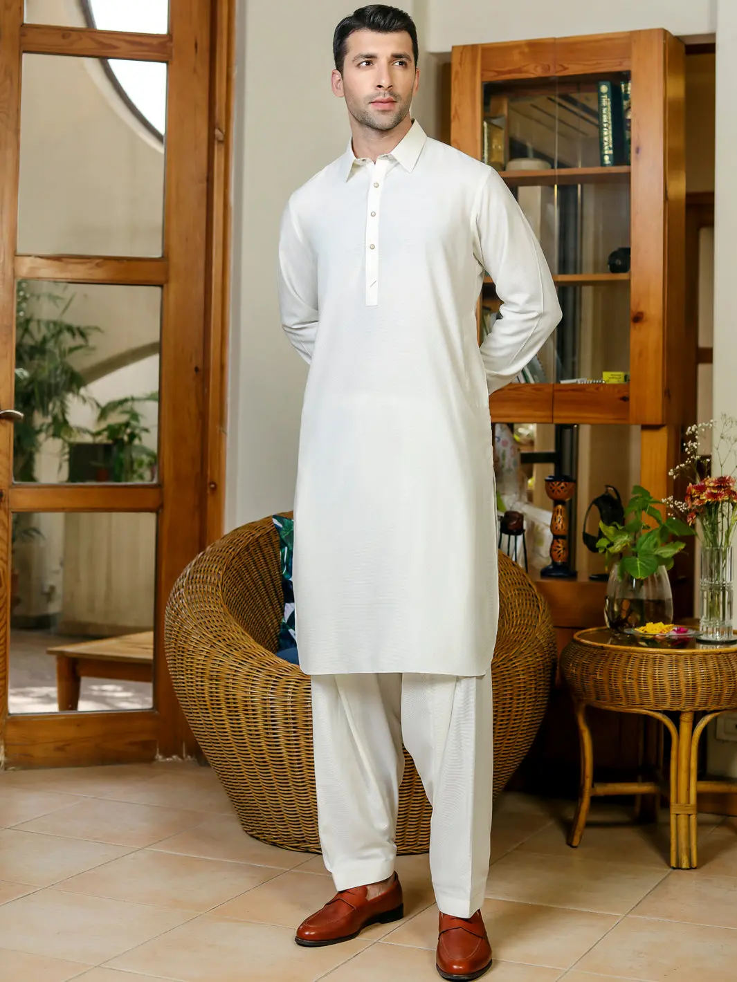 Off White Kameez Shalwar - Alwa-Ks-306 1