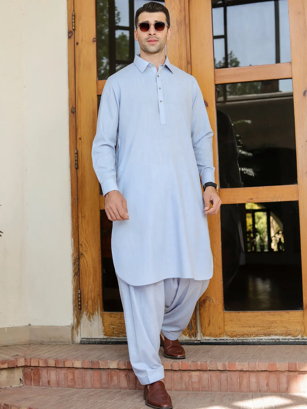 Light Blue Kameez Shalwar - Alwa-Ks-308 1