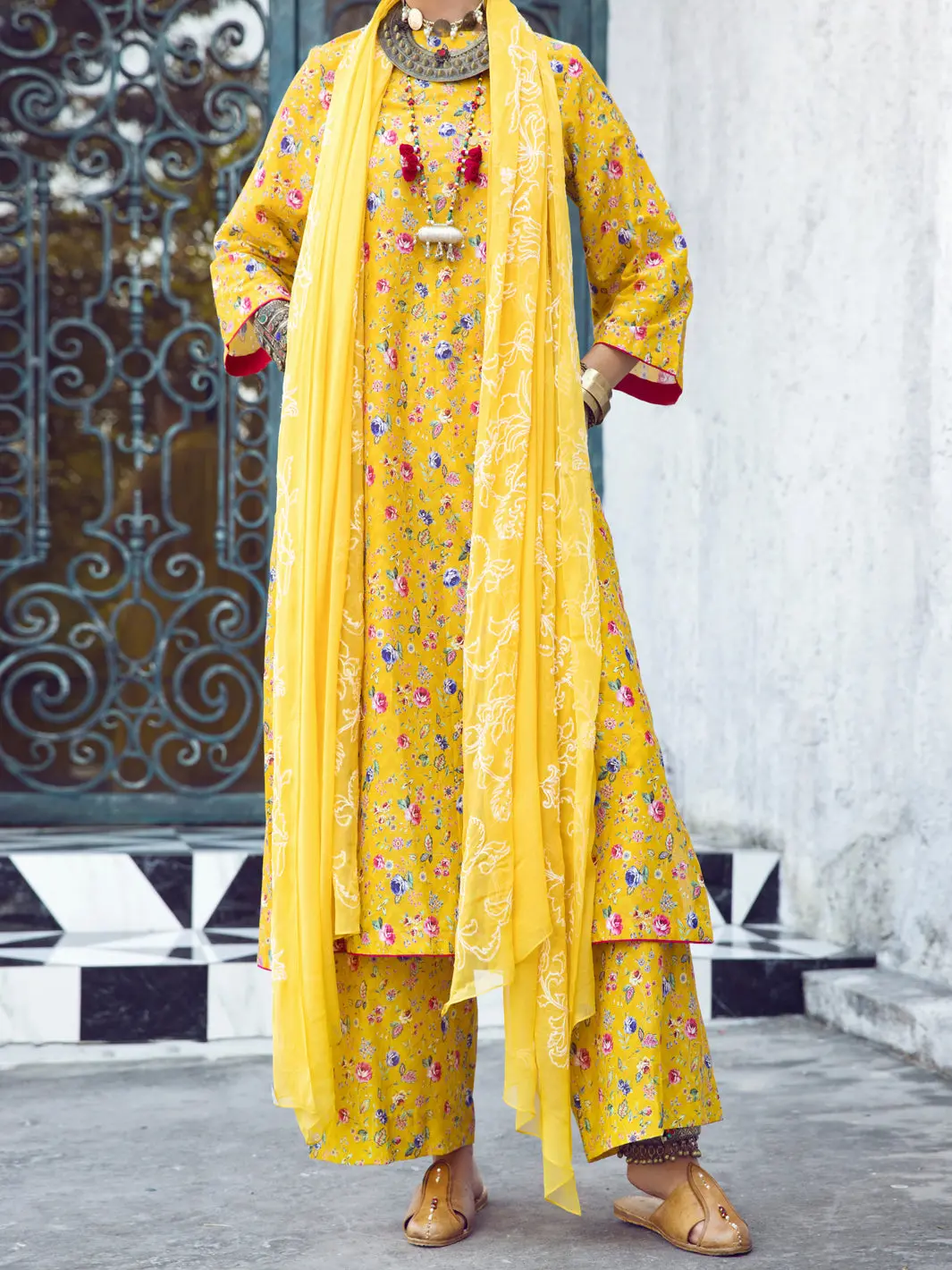 Yellow Lawn 3Pc Unstitched - Alp-3Ps-1293 1