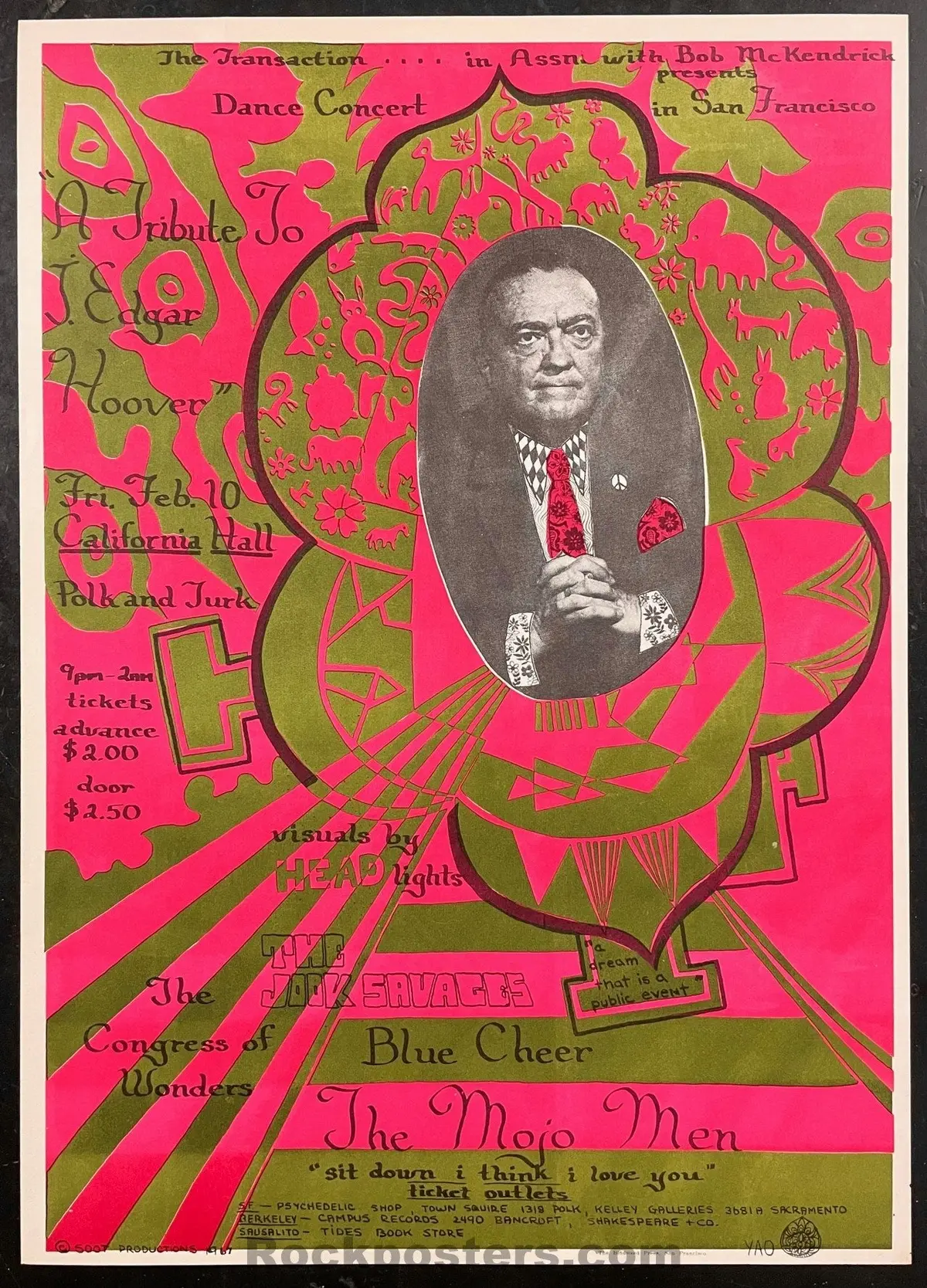 Auction - Aor 2.150 - Blue Cheer - California Hall - 1967 Poster - Near Mint 1