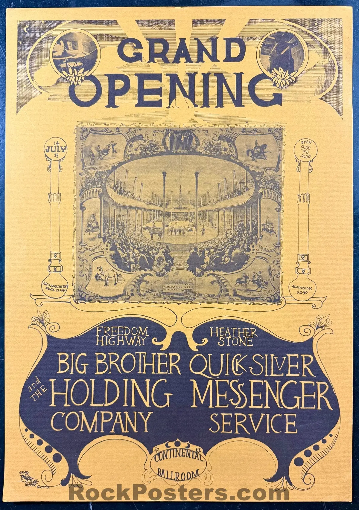 Auction - Aor 2.345 - Big Brother Janis Joplin - 1967 Poster - Continental Ballroom - Excellent 1