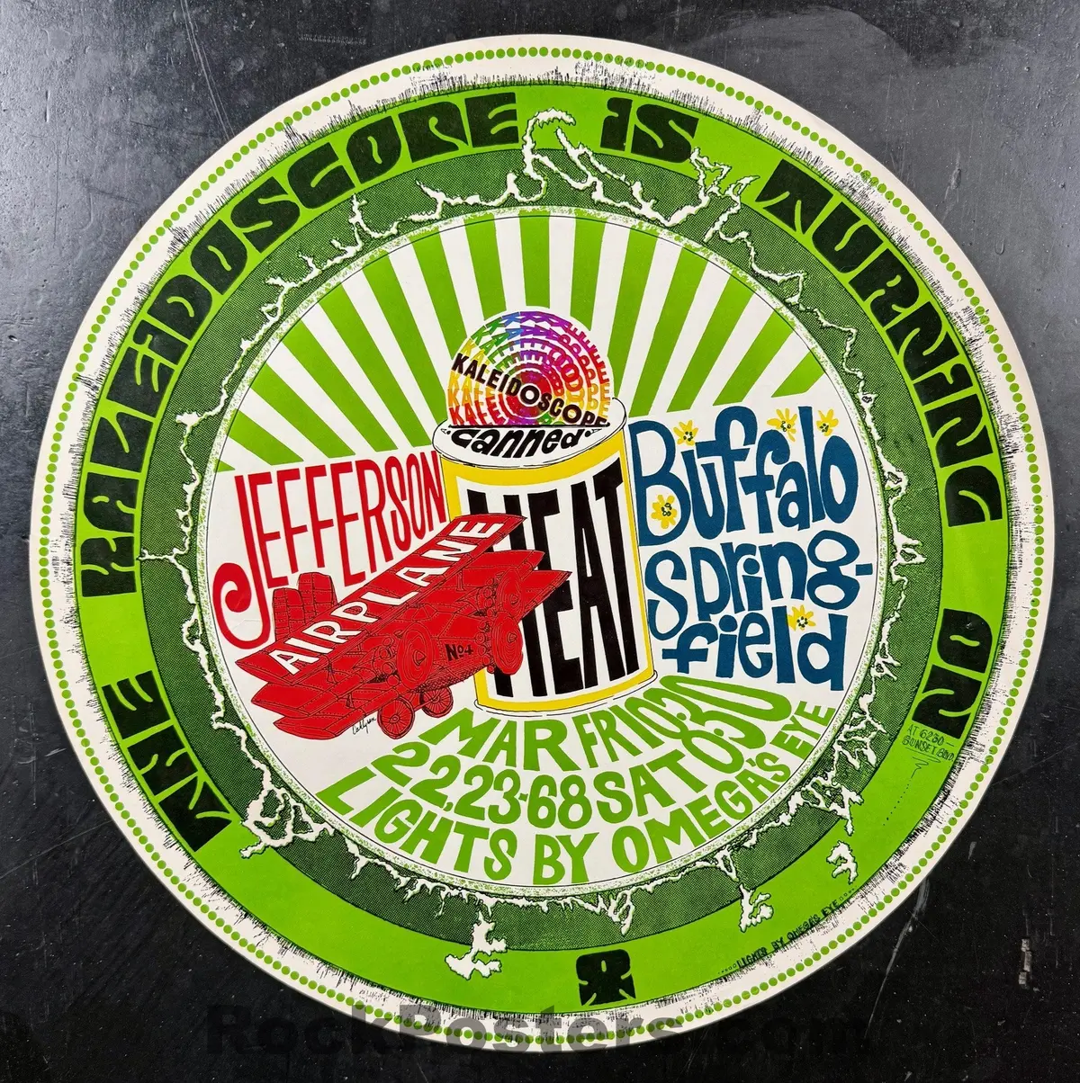 Auction - Aor 3.79 - Jefferson Airplane - Buffalo Springfield - 1968 Poster - Kaleidoscope - Very Good 1