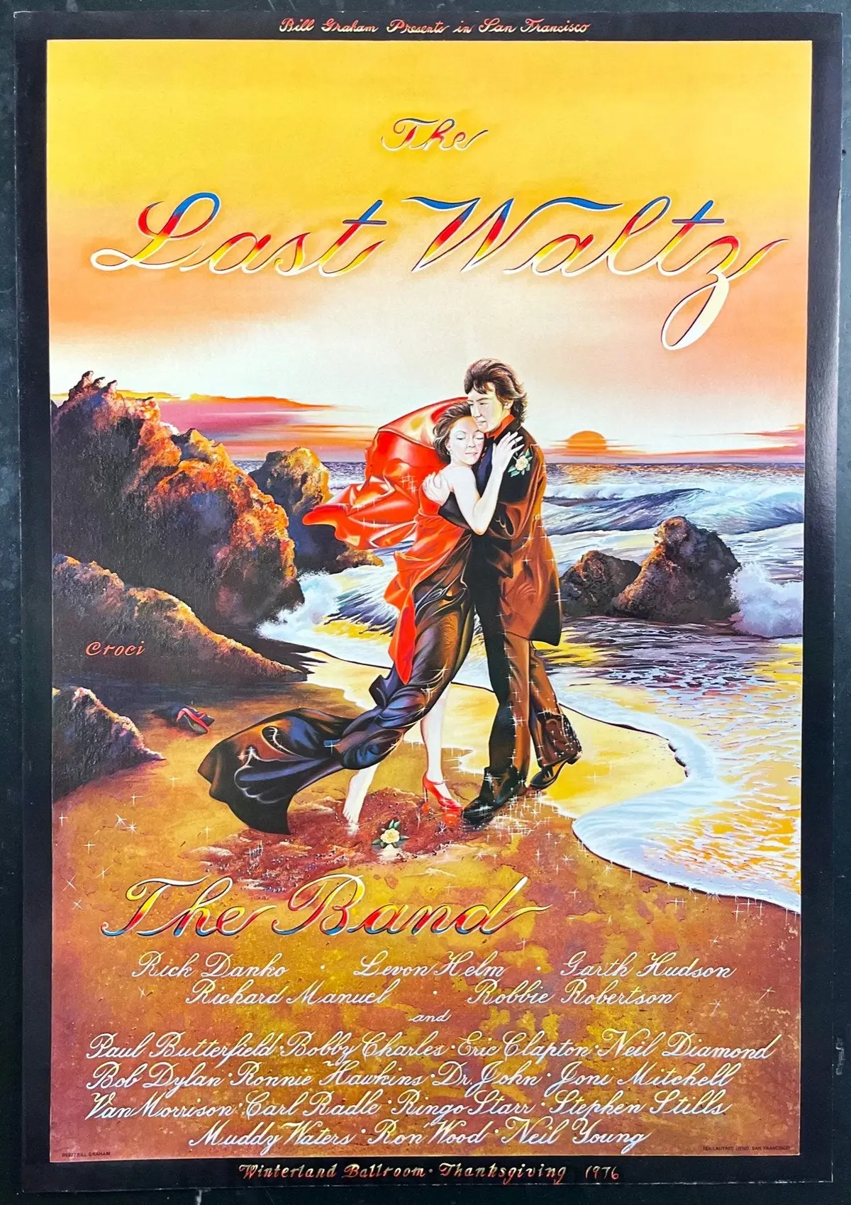 Auction - Aor 4.46 - The Band - The Last Waltz - 1976 Poster - Winterland - Excellent 1