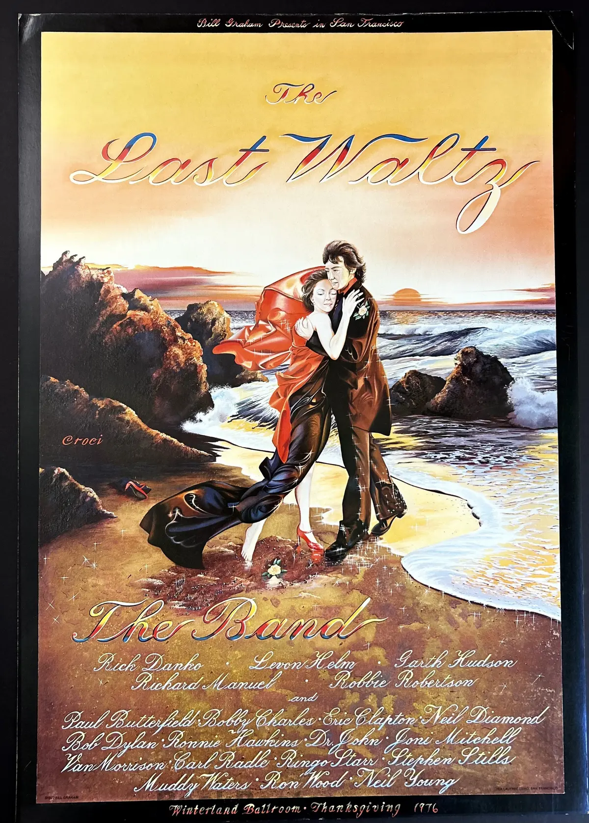 Auction -  Aor 4.46 - The Band - The Last Waltz - 1976 Poster - Winterland - Excellent 1