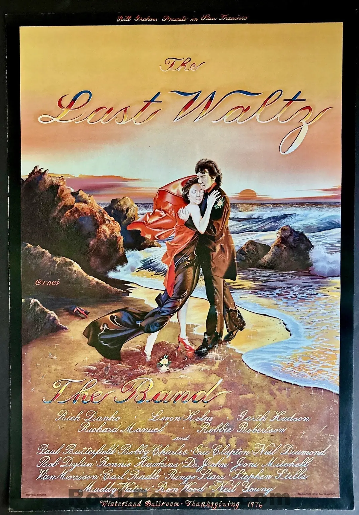 Auction - Aor 4.46 - The Band - The Last Waltz - 1976 Poster - Winterland - Excellent 1
