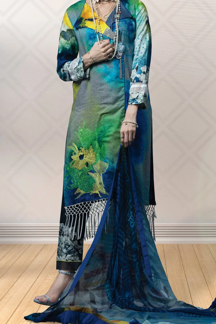 Blue Linen 3Pc Unstitched - Awp-3Ps-172 1