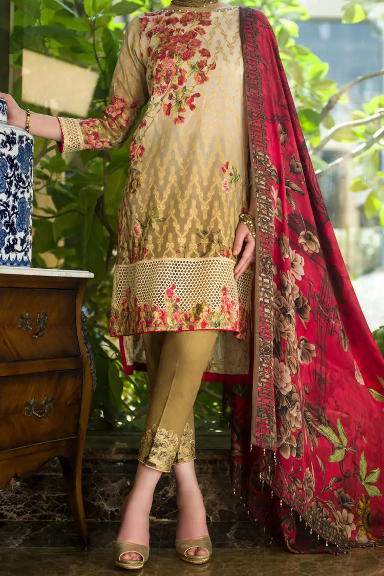 Red Jacquard 3Pc Stitched - Awp-3Ps-186 1