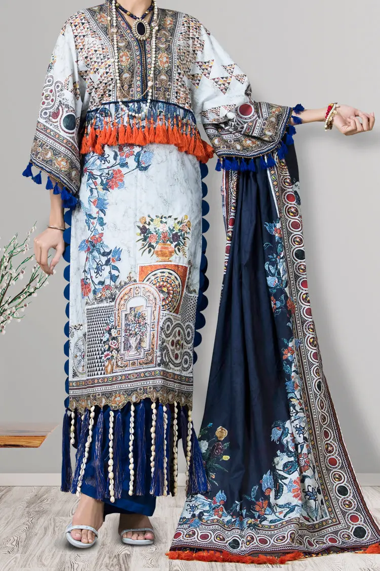 White Marble Cambric 2Pc Unstitched - Awp-200 1