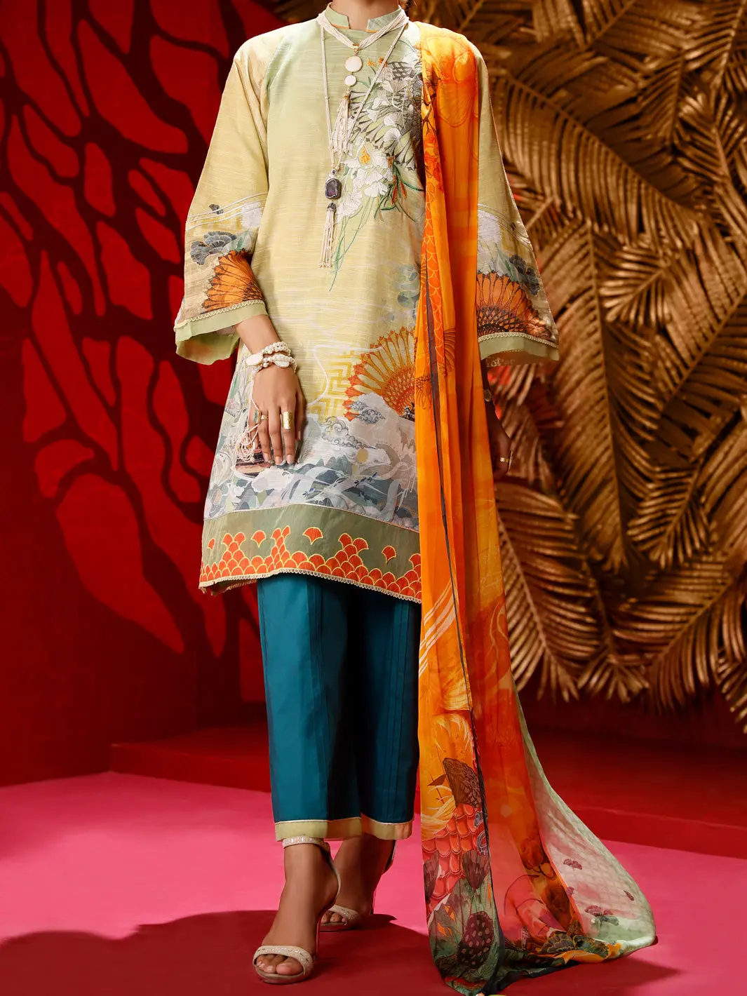 Lime Khaddar 3Pc Stitched - Awp-3Ps-281 1