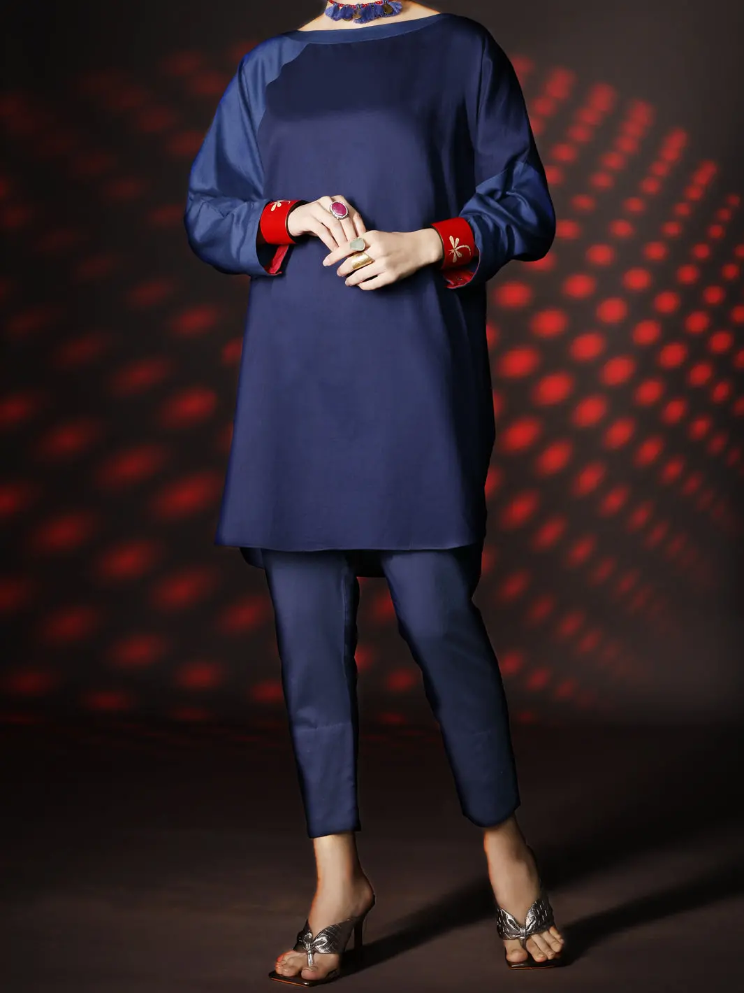 Blue Cotton Jacquard 2Pc Stitched - Awp-2Ps-303 1