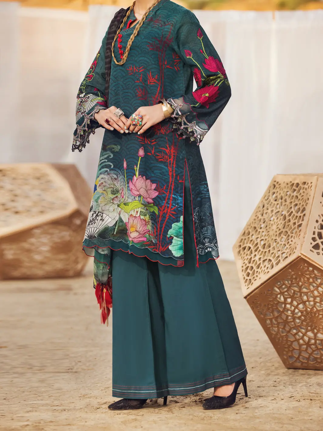 Teal Khaddar 3Pc Stitched - Awp-3Ps-341 1