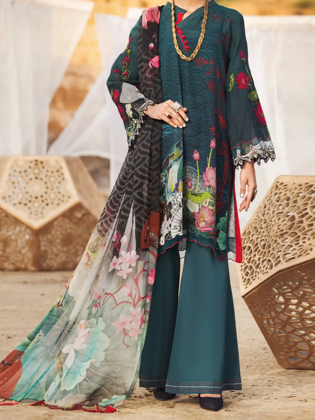 Teal Khaddar 3Pc Unstitched - Awp-3Ps-341 1