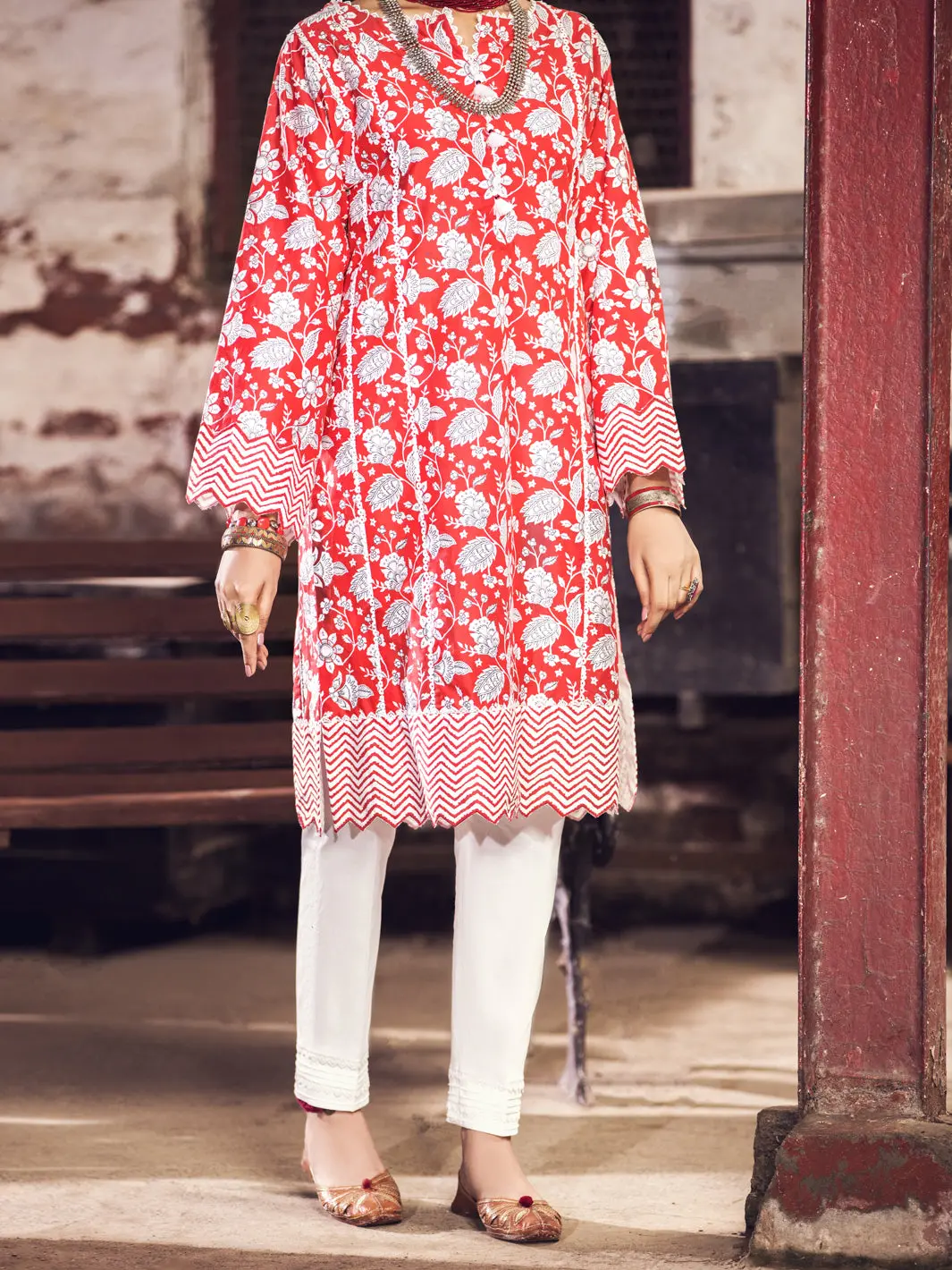Red Cambric 2Pc Unstitched - Awp-2Ps-367 1