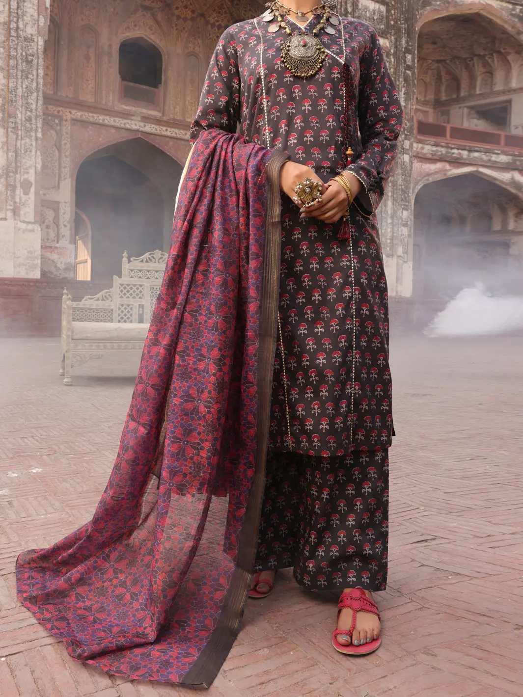 Purple Cambric Stitched 3Pc - Awp-3Ps-504 1