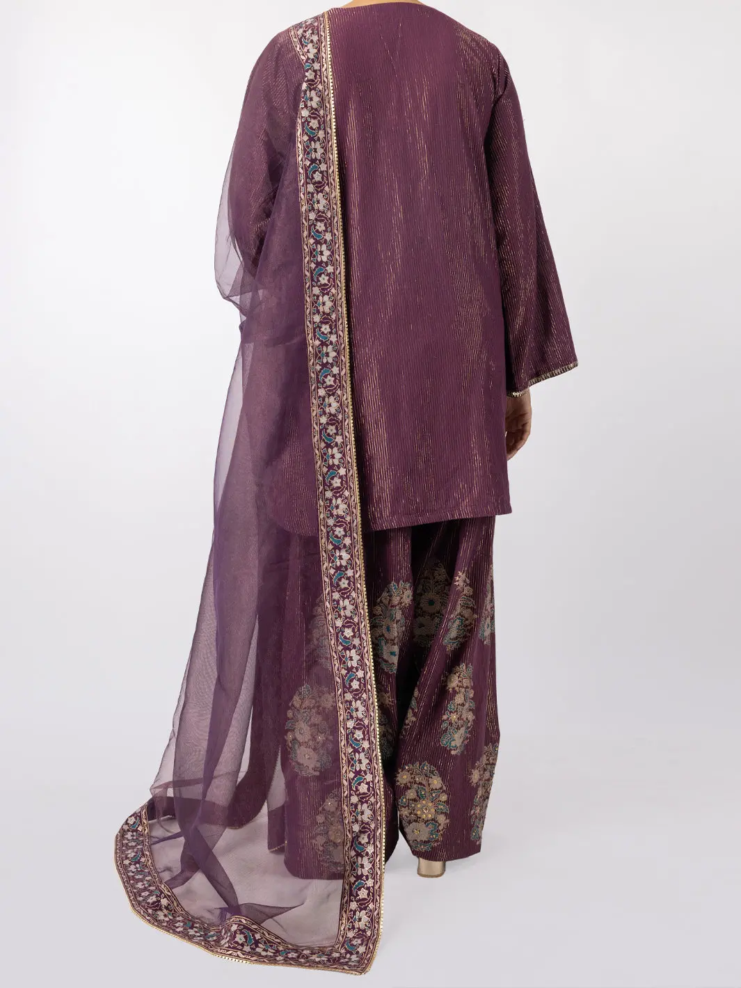 Purple Lurex Formal 3Pc Stitched - Al-3Ps-Ls-565 2