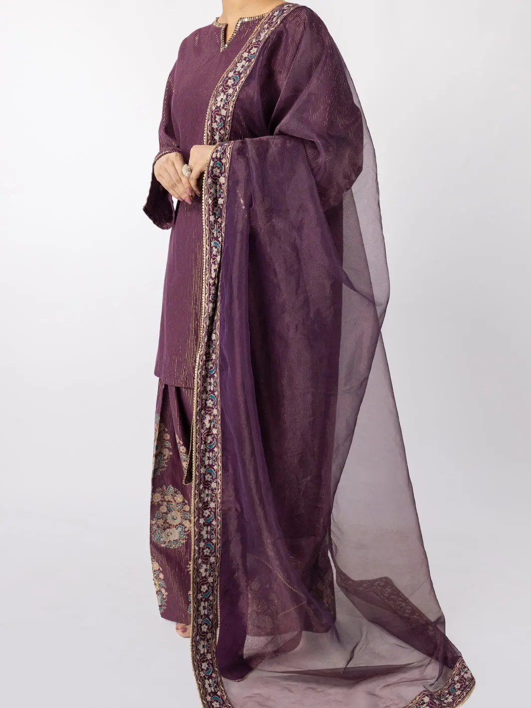 Purple Lurex Formal 3Pc Stitched - Al-3Ps-Ls-565 1