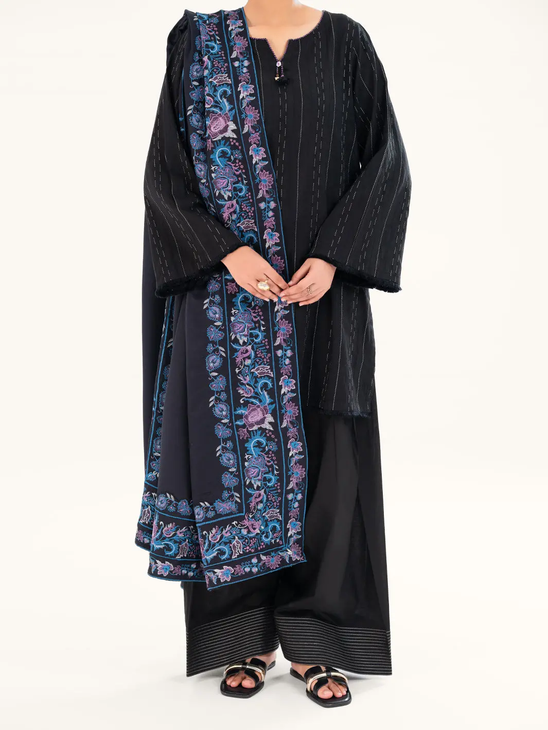 Black Dobby 3Pc Unstitched - Awp-3Ps-695 1