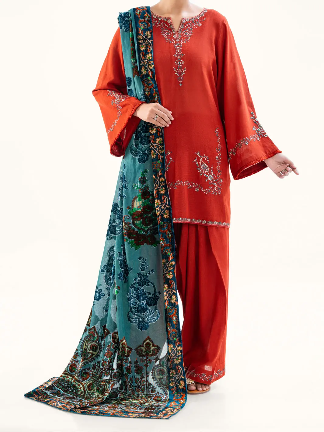 Orange Crosshatch 3Pc Stitched - Awp-3Ps-711 1