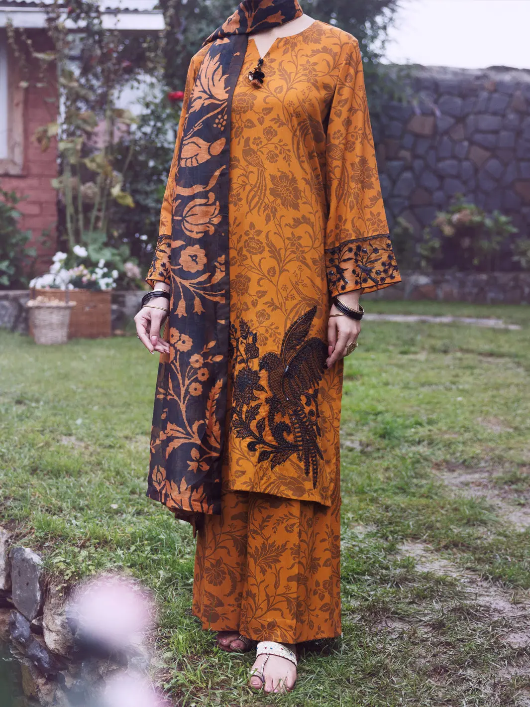 Mustard Viscose 3Pc Stitched - Awp-3Ps-753 1