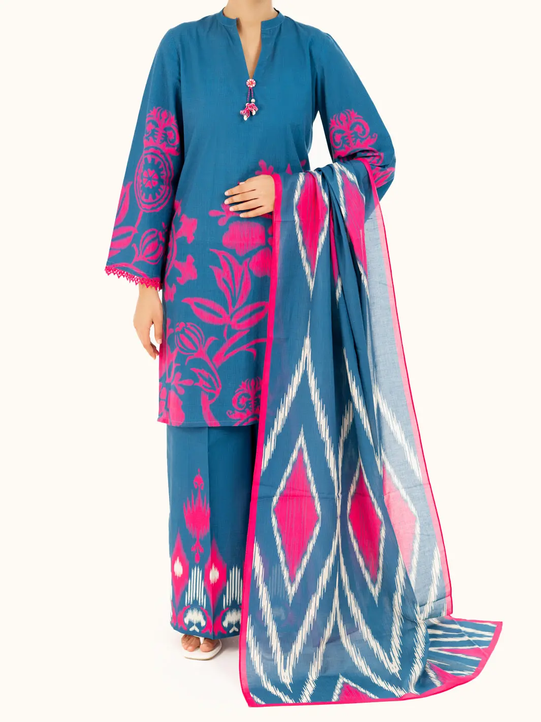 Blue Cambric 3Pc Unstitched - Awp-3Ps-793 1