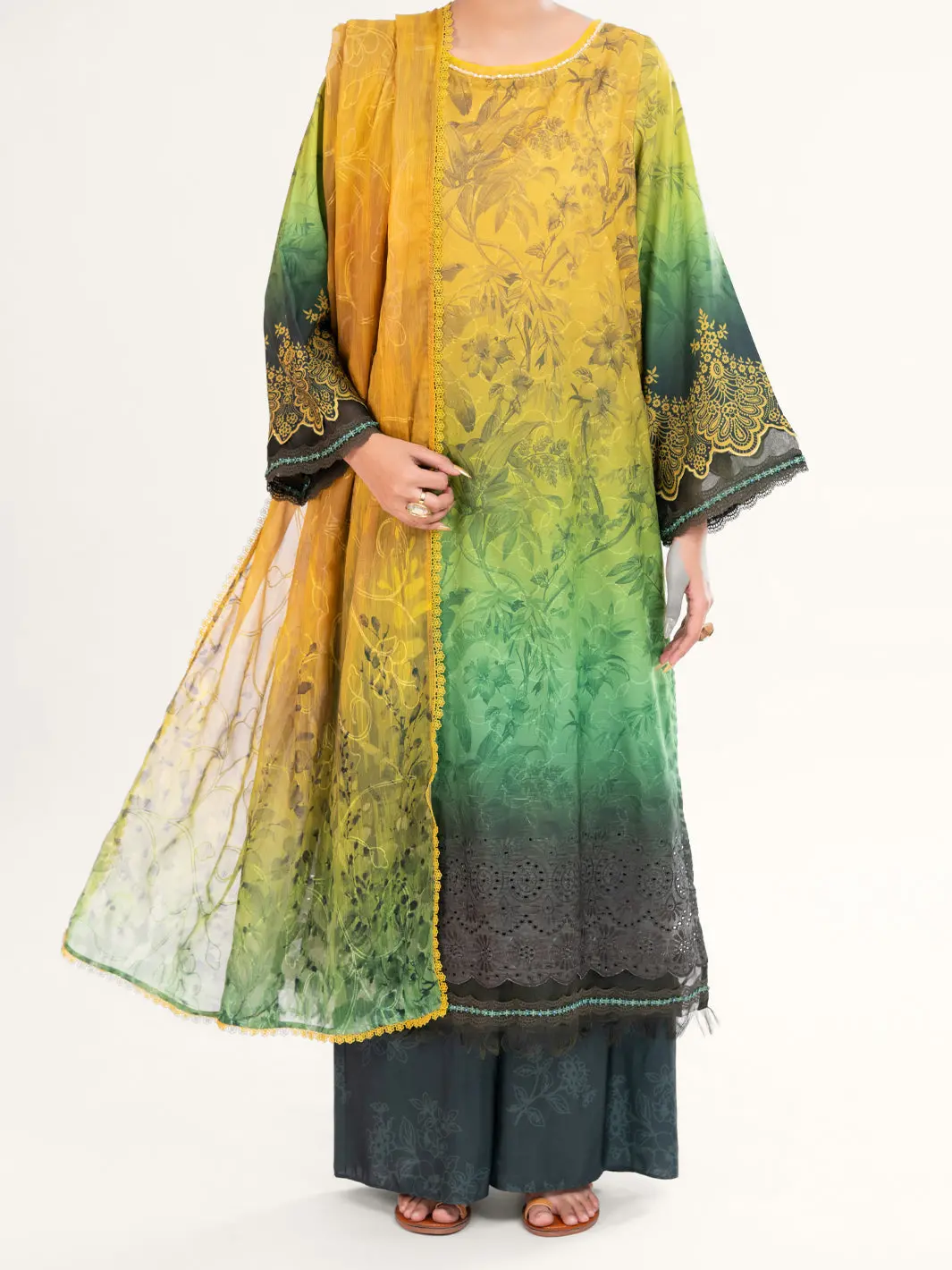 Green Poly-Lawn 3Pc Unstitched - Awp-3Ps-796 1