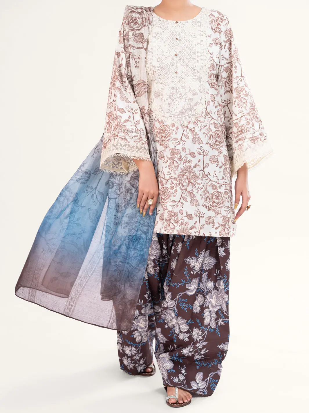 Beige Poly-Jacquard 3Pc Stitched - Awp-3Ps-799 1