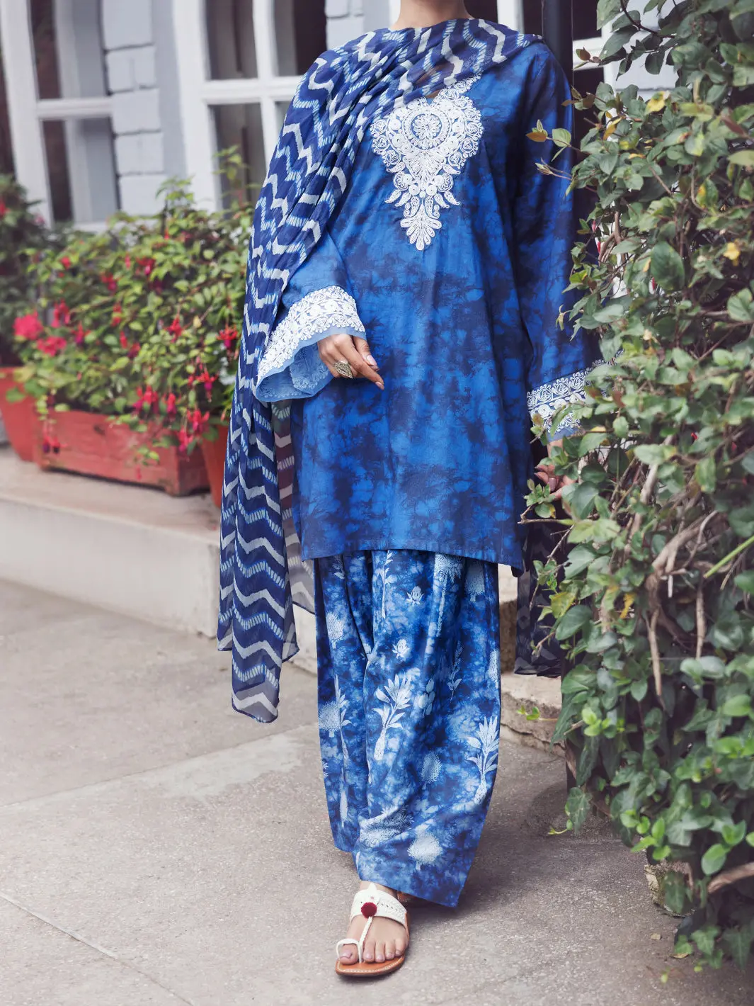 Blue Cambric 3Pc Stitched - Awp-3Ps-886 1