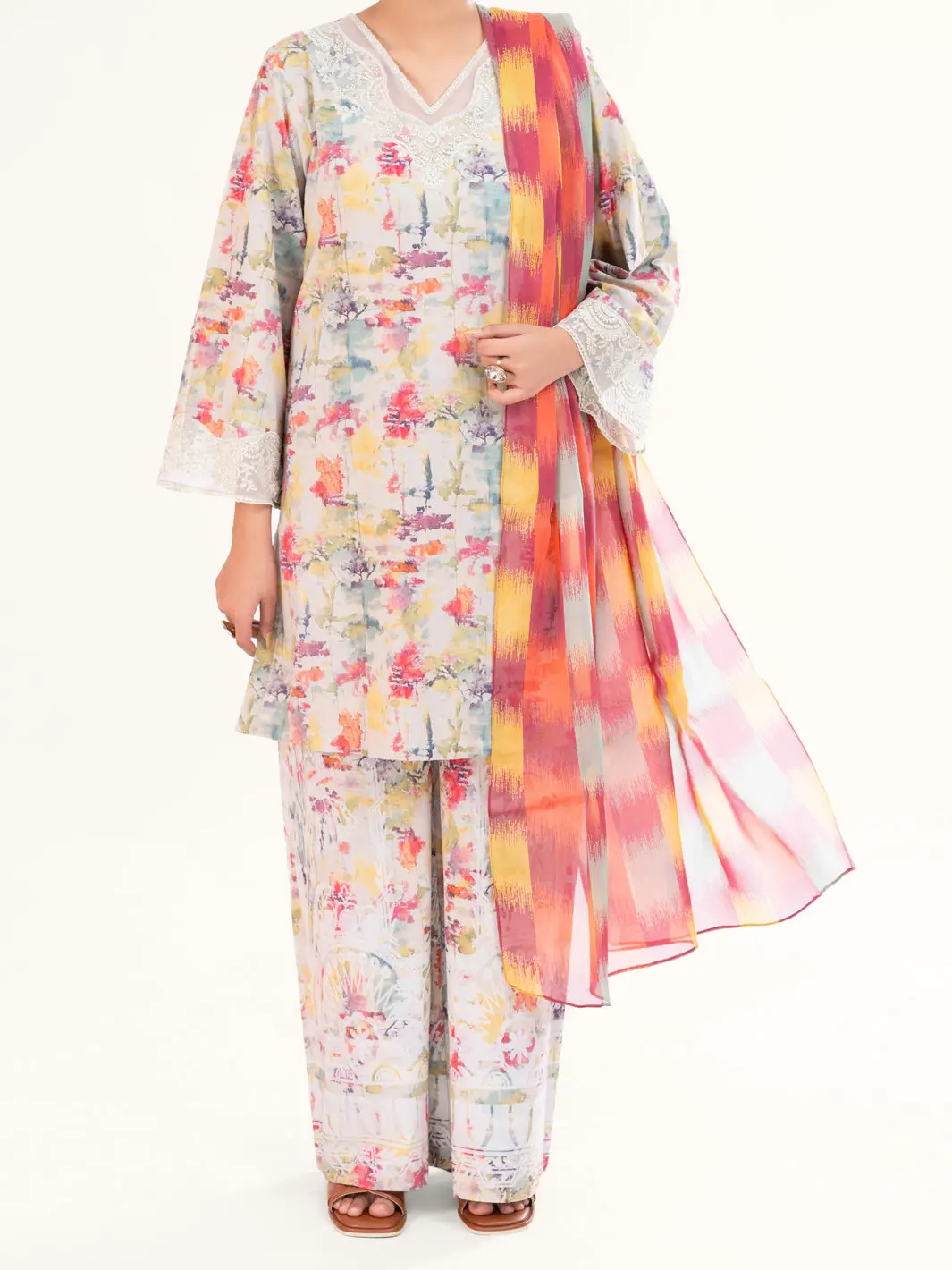 Multicolor Cambric 3Pc Stitched - Awp-3Ps-888 1