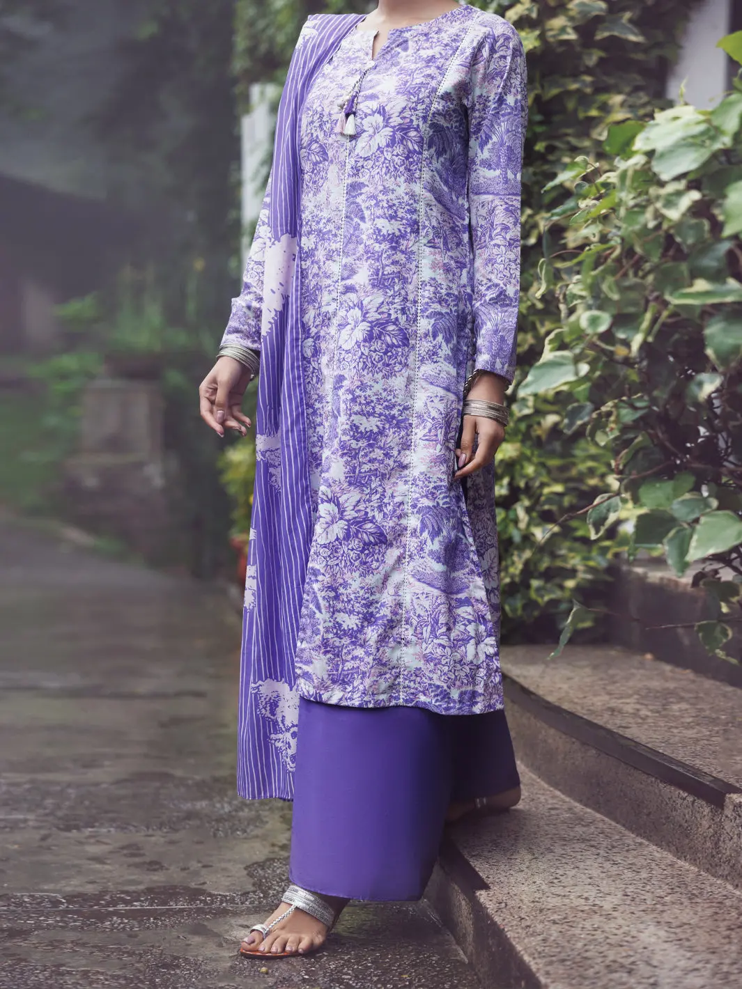 Purple Cambric 3Pc Unstitched - Awp-3Ps-894 1