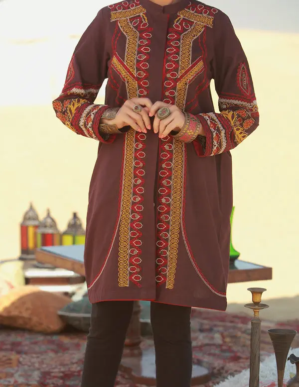 Maroon Karandi Tunic - Lk-147 1