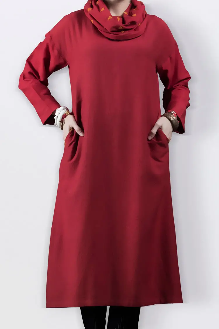 Maroon Karandi Tunic - Lk-207 1