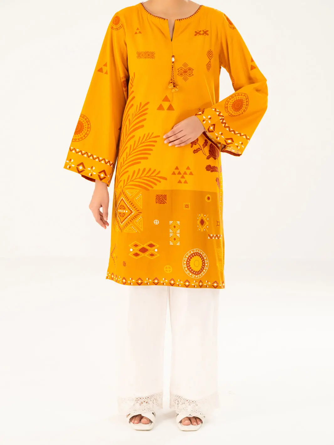 Mustard Cambric Kurti - Awp-Lk-908 1