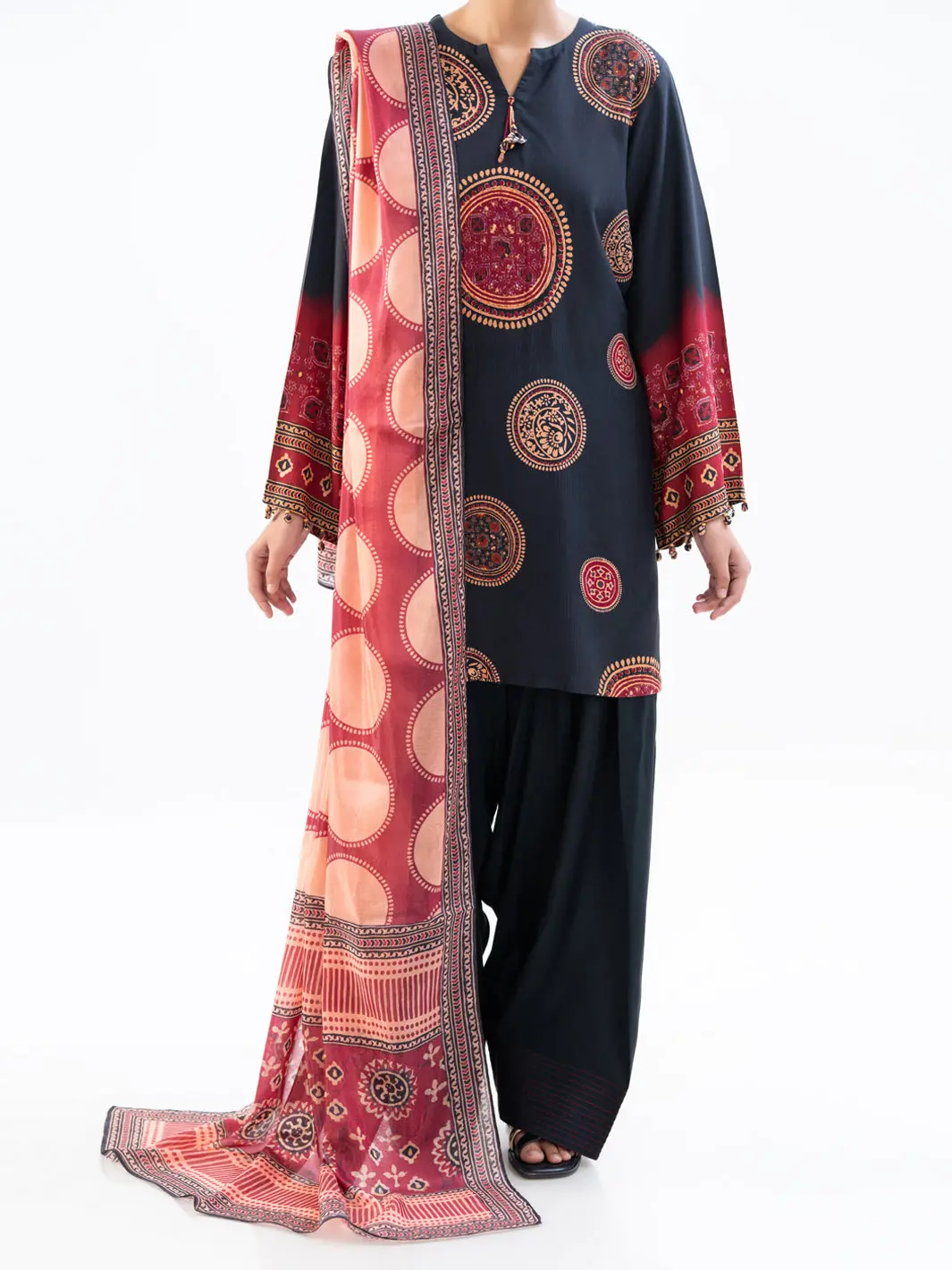 Black Viscose Silk 2Pc Unstitched - Awp-2Ps-Lkd-837 1