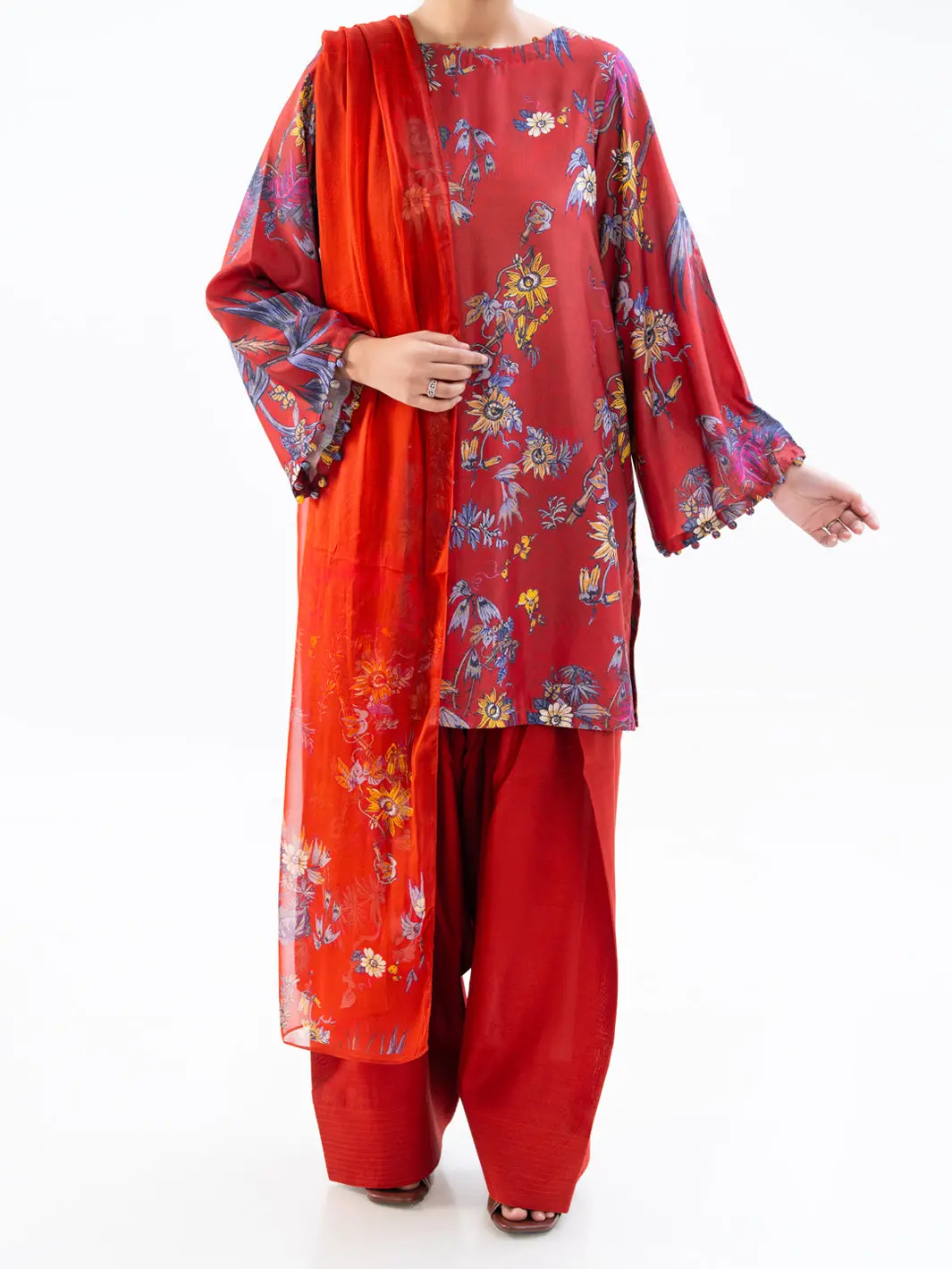 Rust Poly Cambric 2Pc Unstitched - Awp-Lkd-841 1