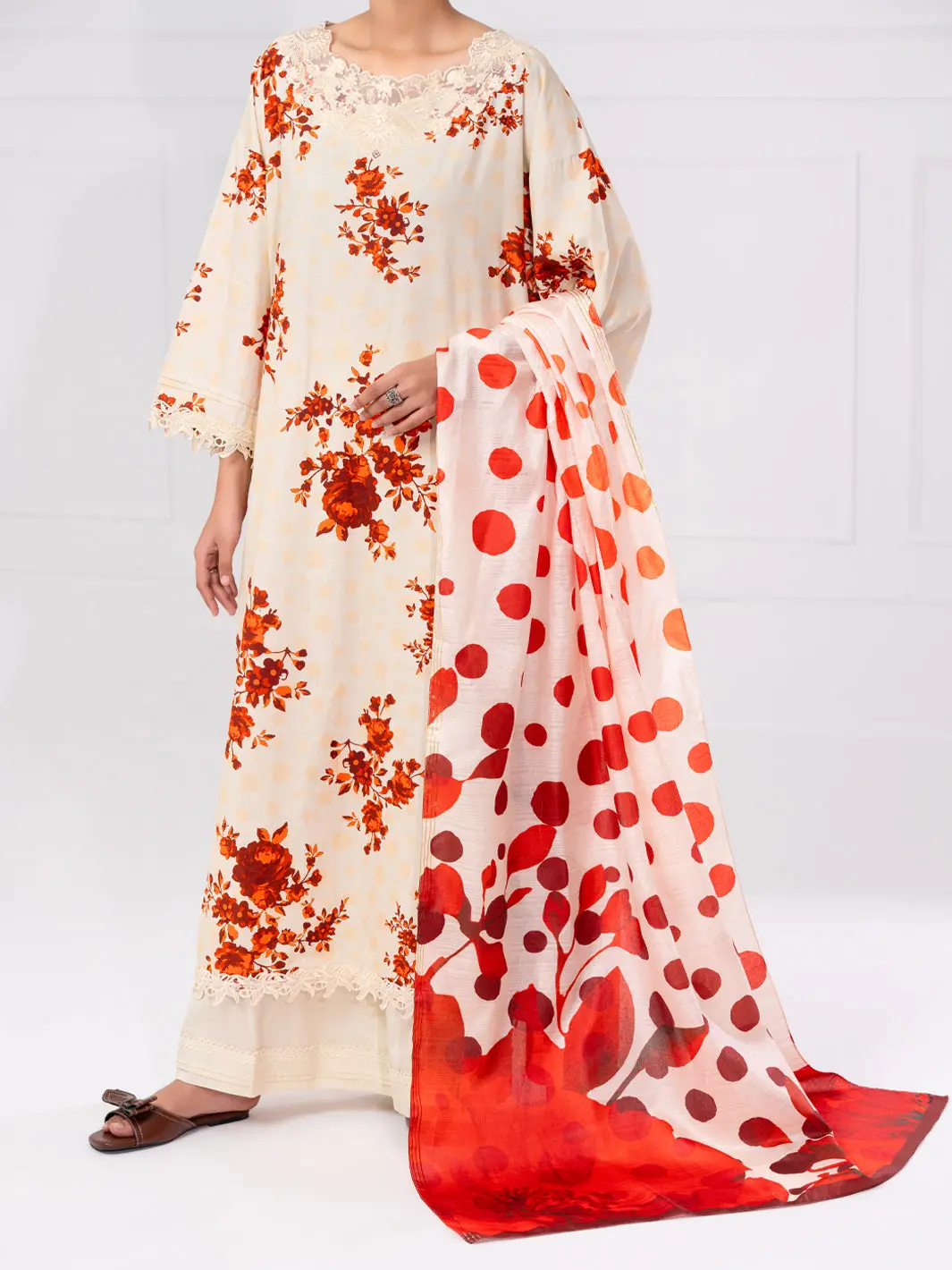 Cream Cambric 2Pc Unstitched - Awp-2Ps-Lkd-Un-903 1