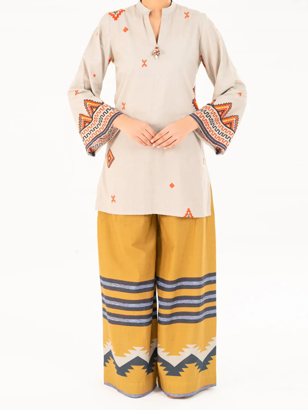 Beige Cambric Kurti - Awp-Slk-848 1