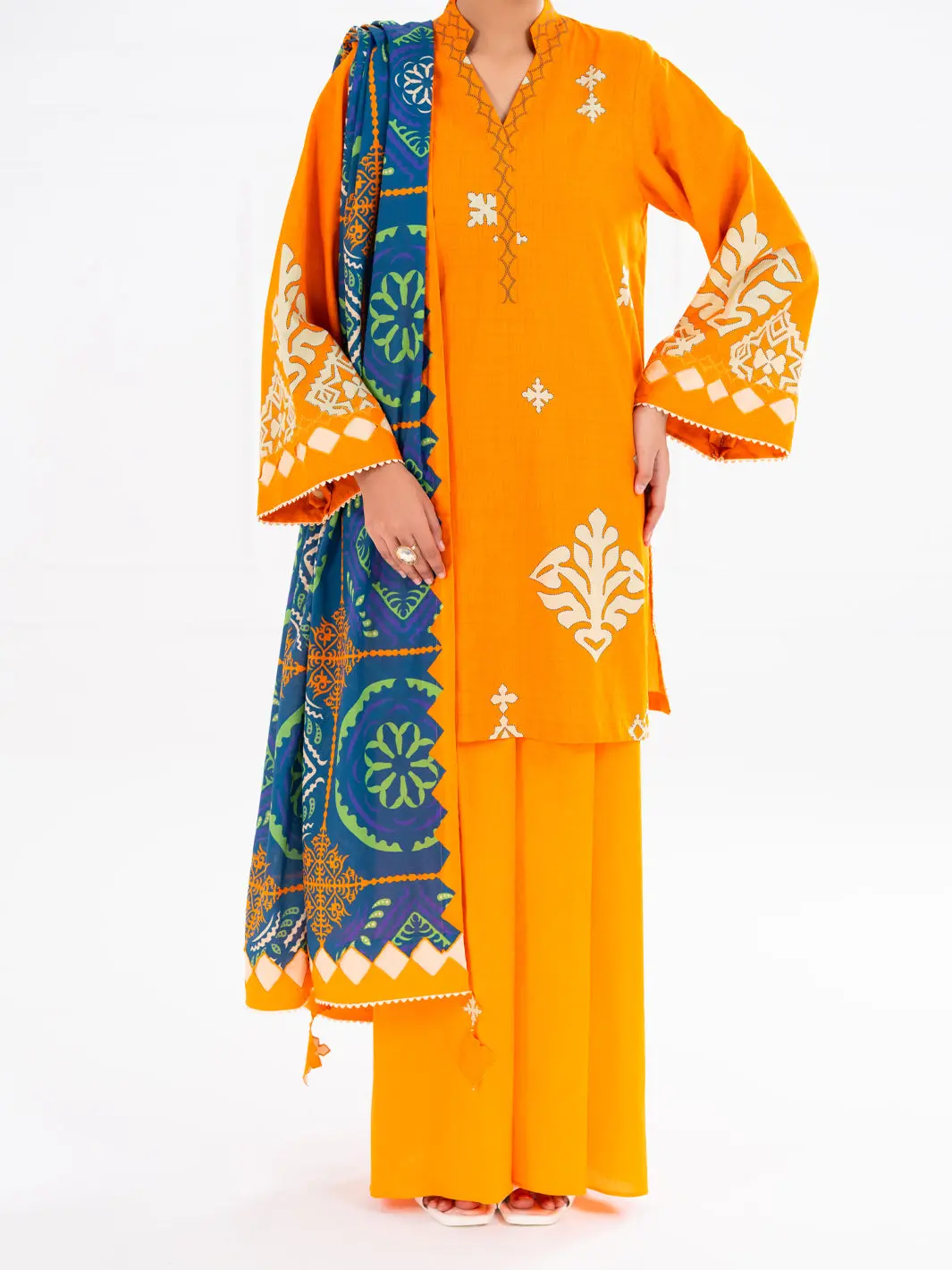 Mustard Cambric 2Pc Unstitched - Awp-2Ps-Slkd-Un-834 1