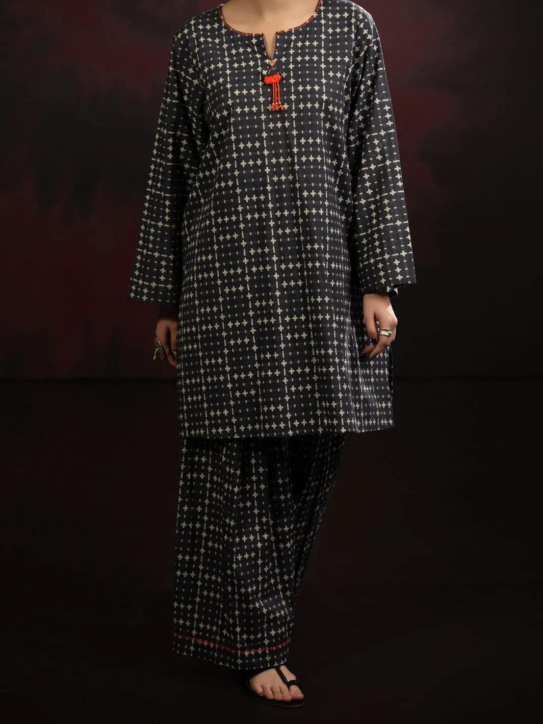 Black Cambric Co-Ord Set - Awp-2Ps-Slks-810 1